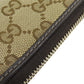 GUCCI Long Wallet Purse 245914 canvas Brown Zip Around GG Women Used Authentic