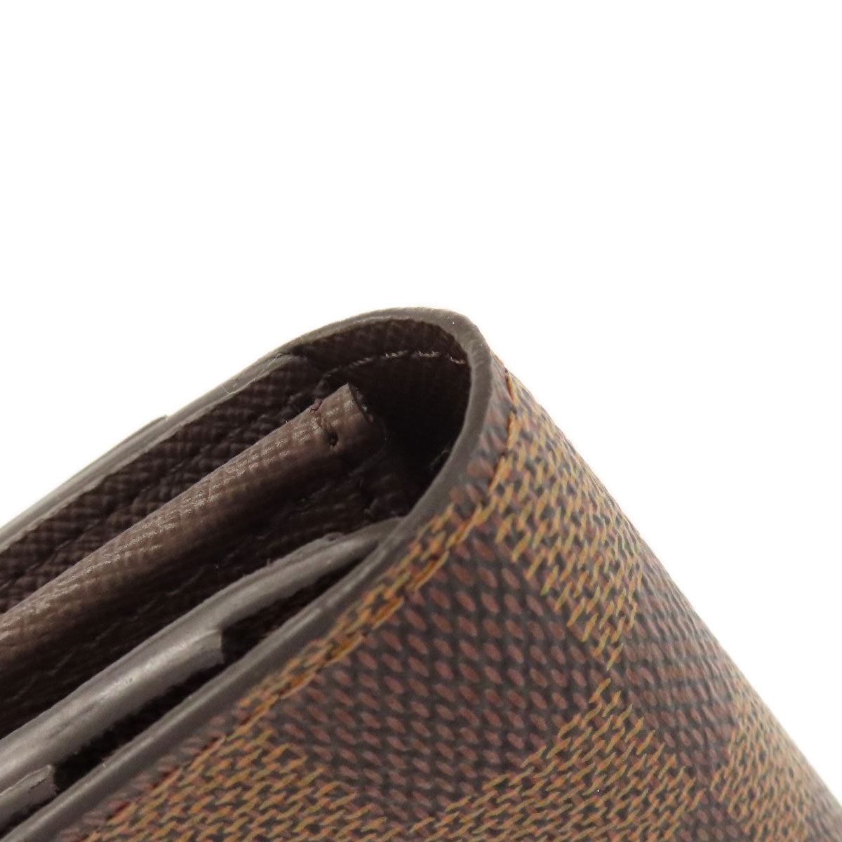 LOUIS VUITTON Long Wallet Purse N63209 Damier canvas Brown Portefeuille Sara Women Used Authentic