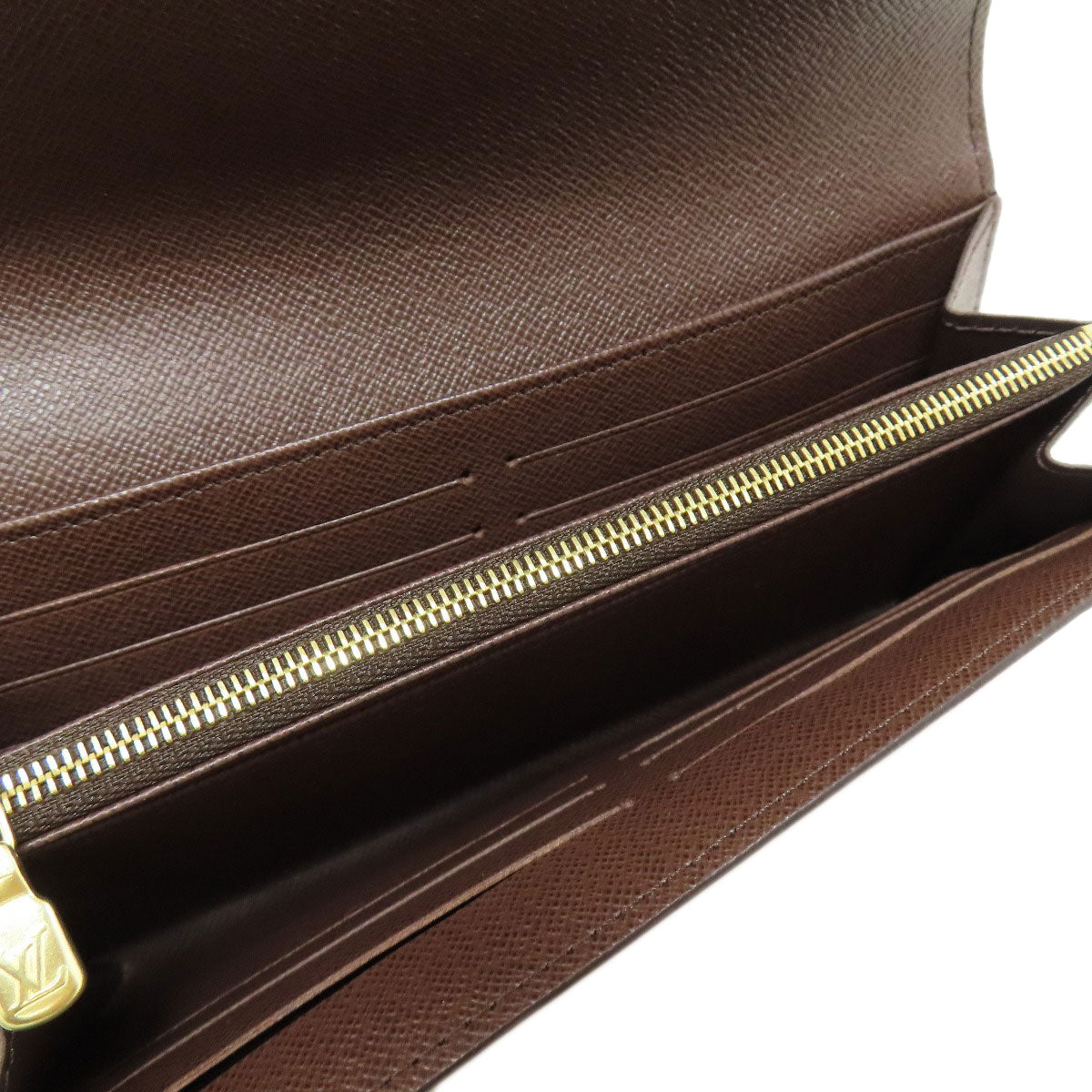 LOUIS VUITTON Long Wallet Purse N63209 Damier canvas Brown Portefeuille Sara Women Used Authentic