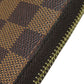 LOUIS VUITTON Long Wallet Purse N60015 Damier canvas Brown Zippy wallet old Women Used Authentic