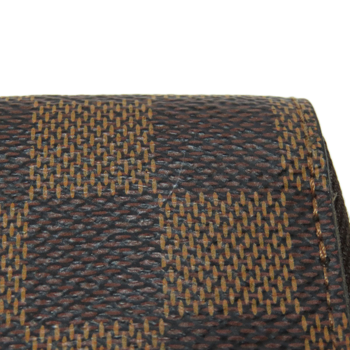 LOUIS VUITTON Long Wallet Purse N60015 Damier canvas Brown Zippy wallet old Women Used Authentic