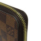 LOUIS VUITTON Long Wallet Purse N60015 Damier canvas Brown Zippy wallet old Women Used Authentic