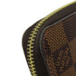 LOUIS VUITTON Long Wallet Purse N60015 Damier canvas Brown Zippy wallet old Women Used Authentic