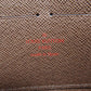 LOUIS VUITTON Long Wallet Purse N60015 Damier canvas Brown Zippy wallet old Women Used Authentic