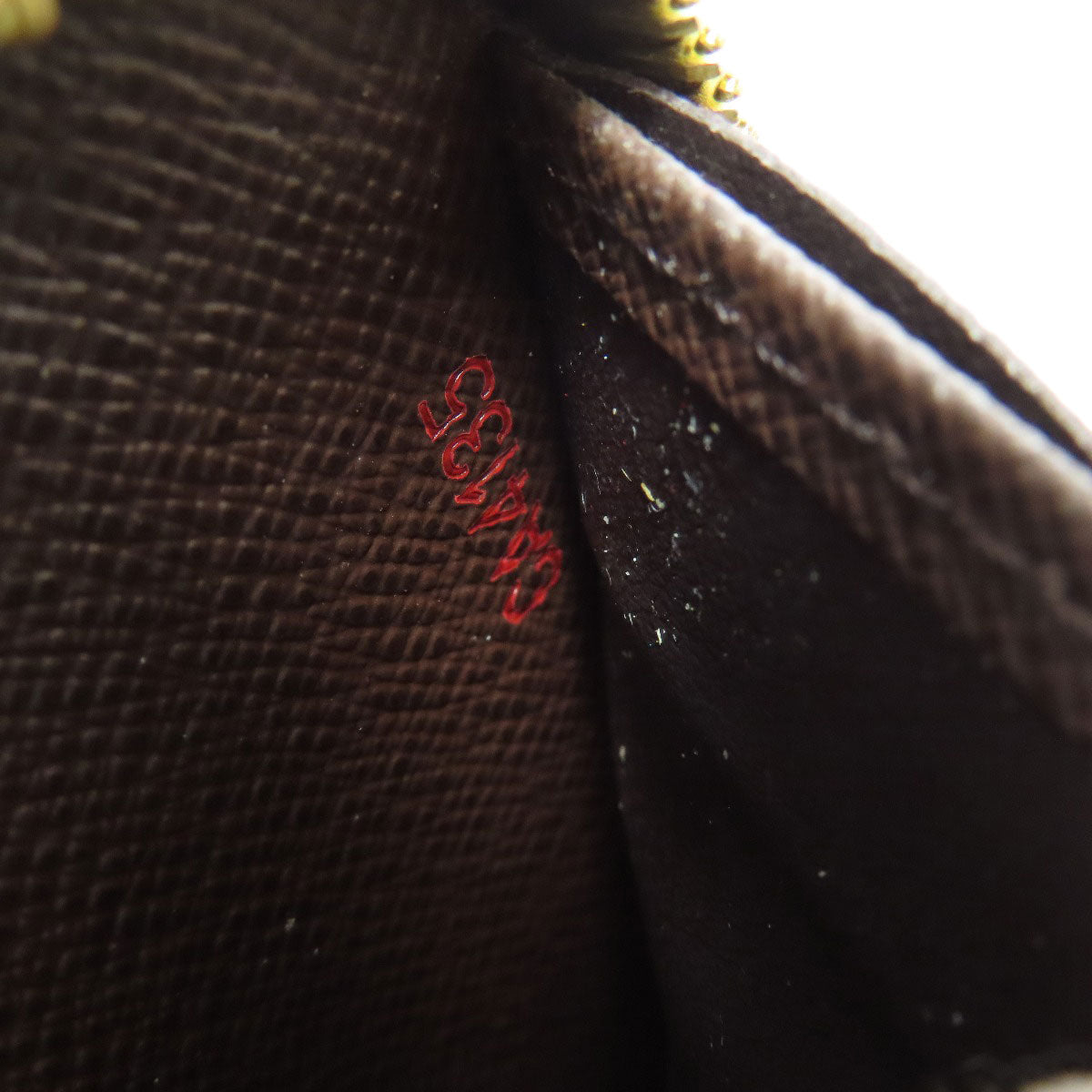 LOUIS VUITTON Long Wallet Purse N60015 Damier canvas Brown Zippy wallet old Women Used Authentic