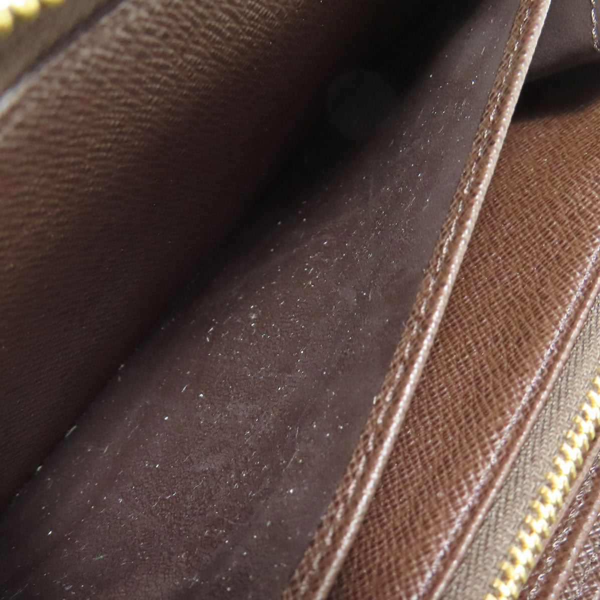 LOUIS VUITTON Long Wallet Purse N60015 Damier canvas Brown Zippy wallet old Women Used Authentic