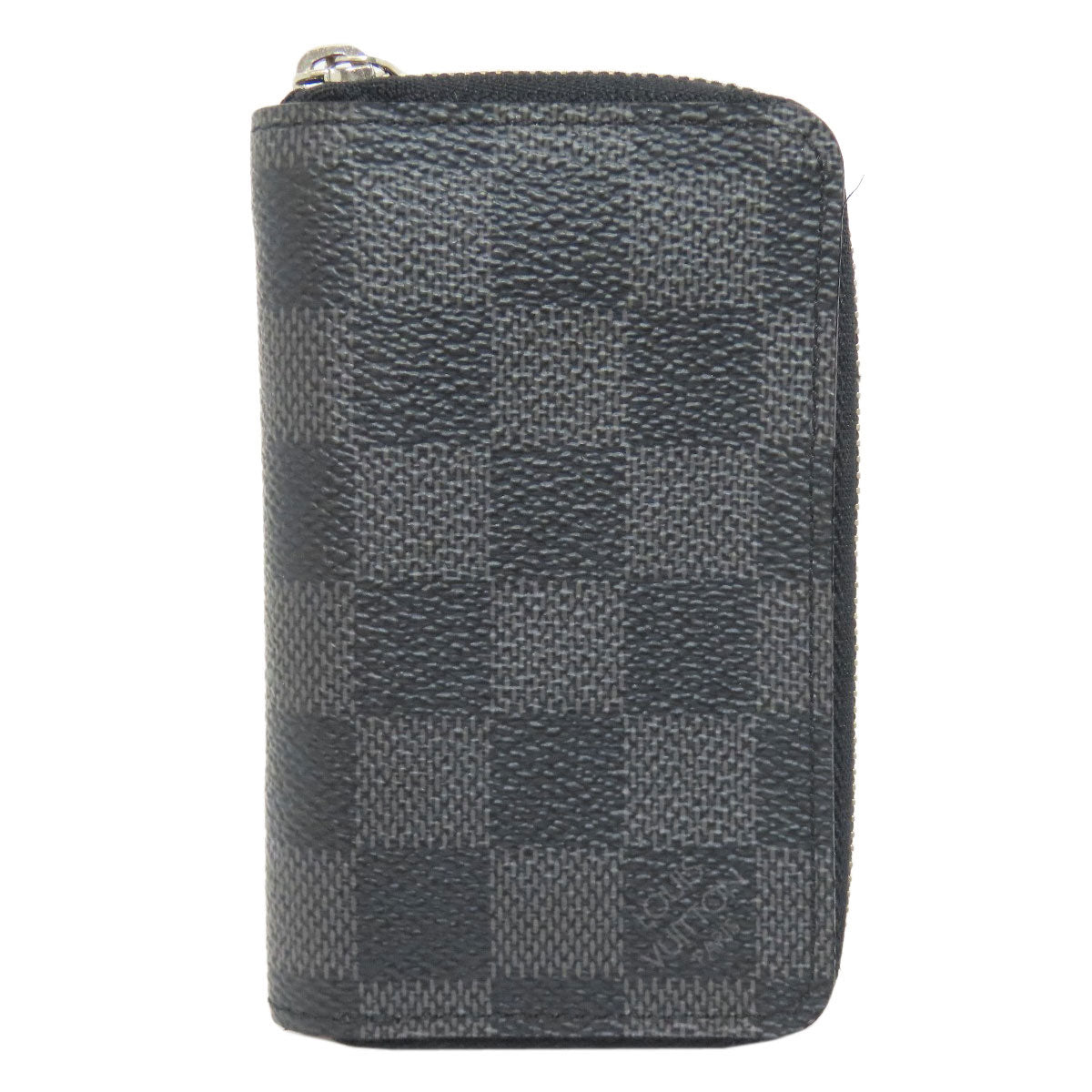 LOUIS VUITTON Coin case N63076 Damier canvas black Zippy coin purse mens Used Authentic