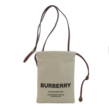 BURBERRY Shoulder Bag canvas beige Pochette Women Used Authentic