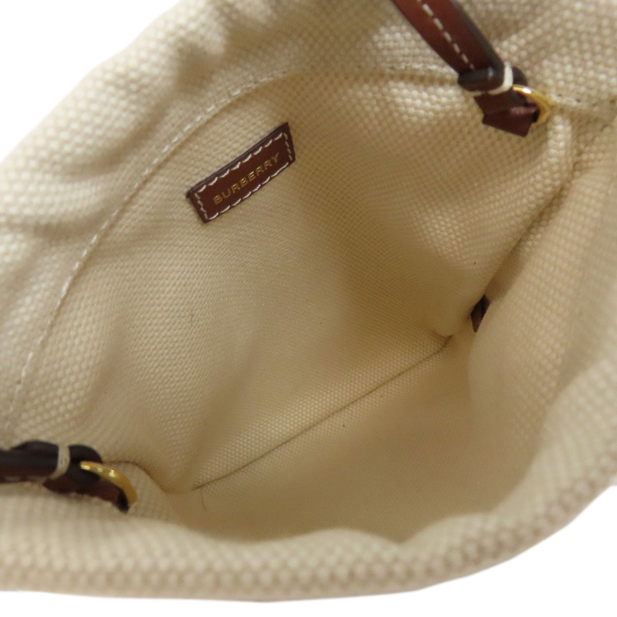 BURBERRY Shoulder Bag canvas beige Pochette Women Used Authentic