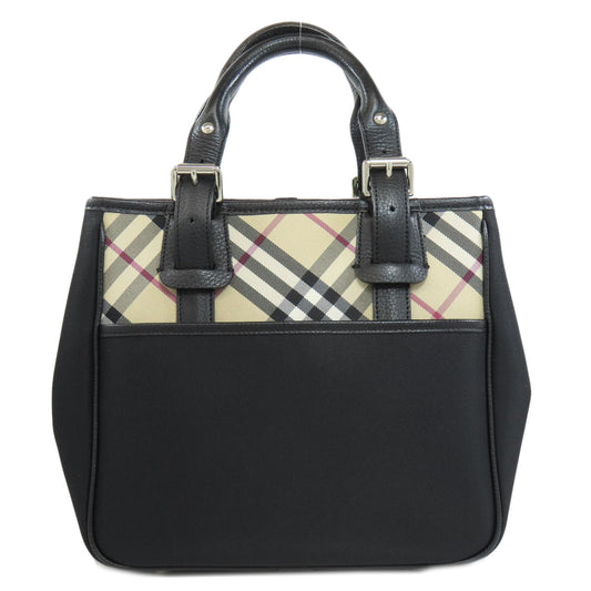 BURBERRY Tote Bag Nylon black Nova Check Women Used Authentic