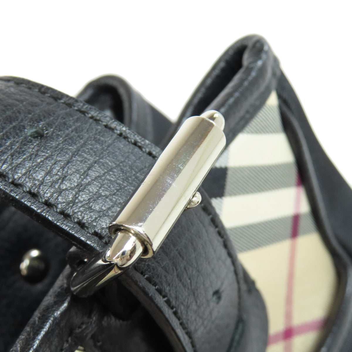 BURBERRY Tote Bag Nylon black Nova Check Women Used Authentic