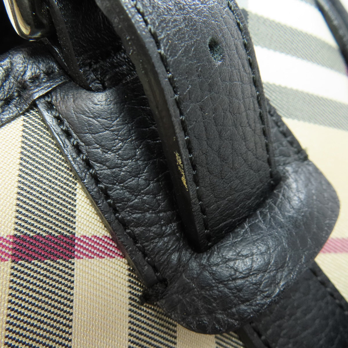 BURBERRY Tote Bag Nylon black Nova Check Women Used Authentic