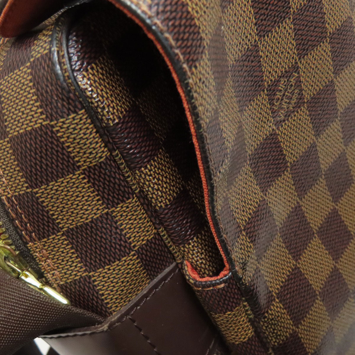 LOUIS VUITTON Shoulder Bag M45255 Damier canvas Brown Naviglio mens(Unisex) Used Authentic