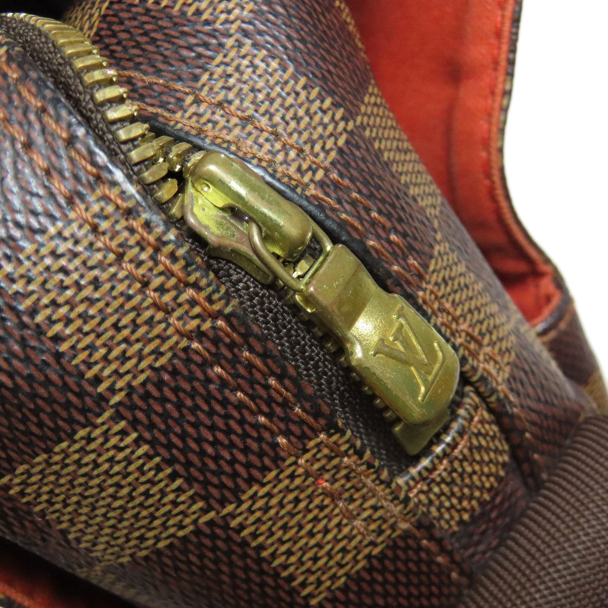 LOUIS VUITTON Shoulder Bag M45255 Damier canvas Brown Naviglio mens(Unisex) Used Authentic
