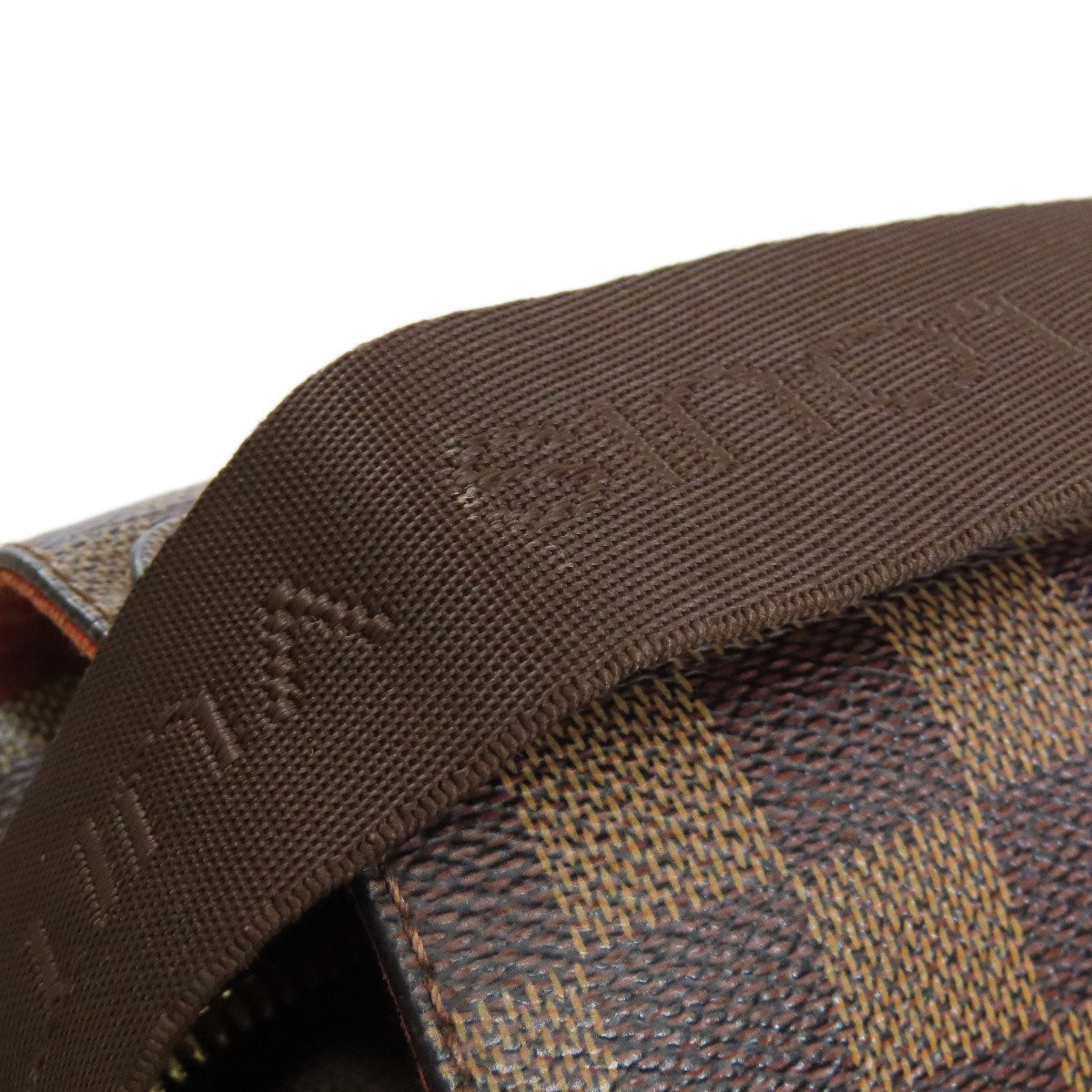 LOUIS VUITTON Shoulder Bag M45255 Damier canvas Brown Naviglio mens(Unisex) Used Authentic