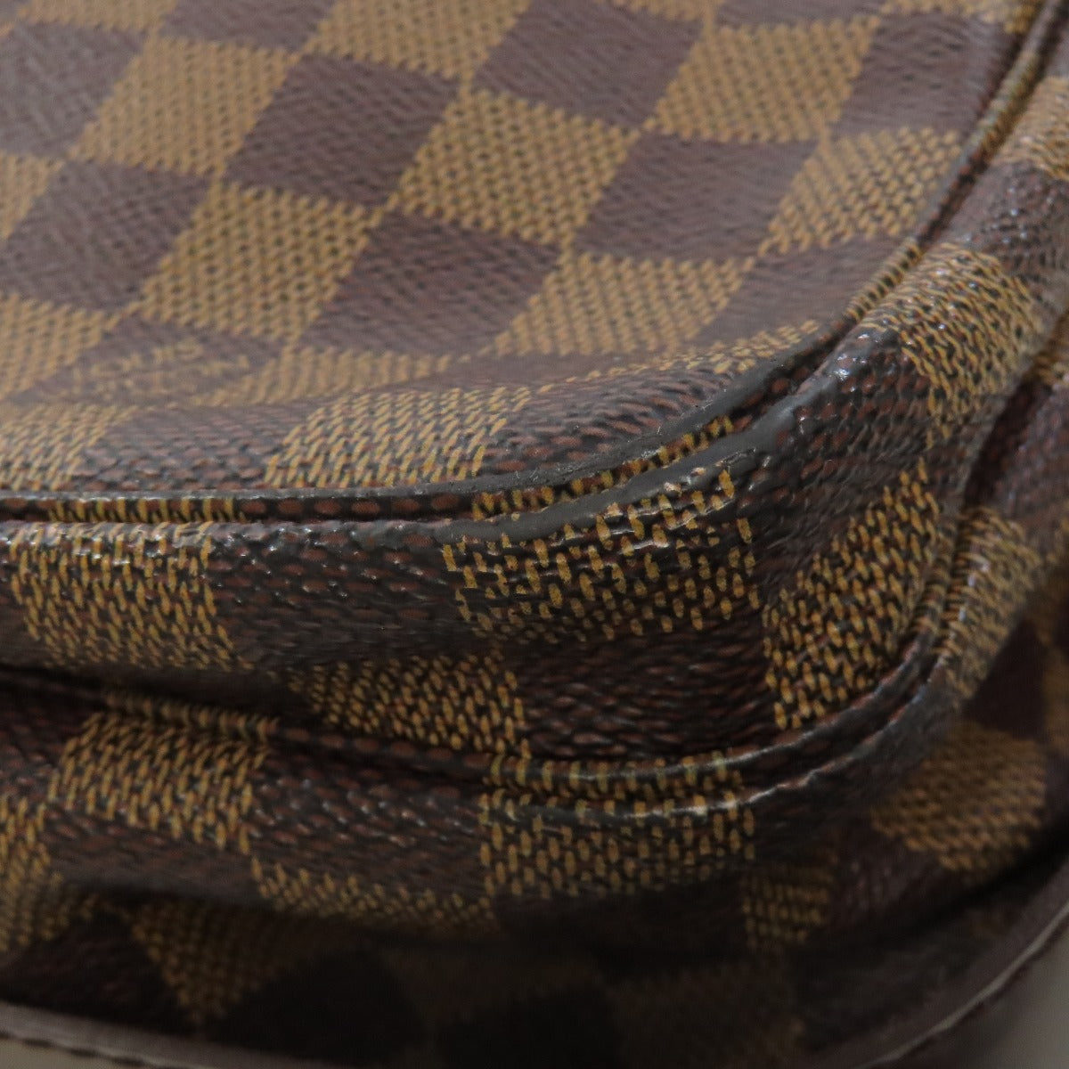LOUIS VUITTON Shoulder Bag M45255 Damier canvas Brown Naviglio mens(Unisex) Used Authentic
