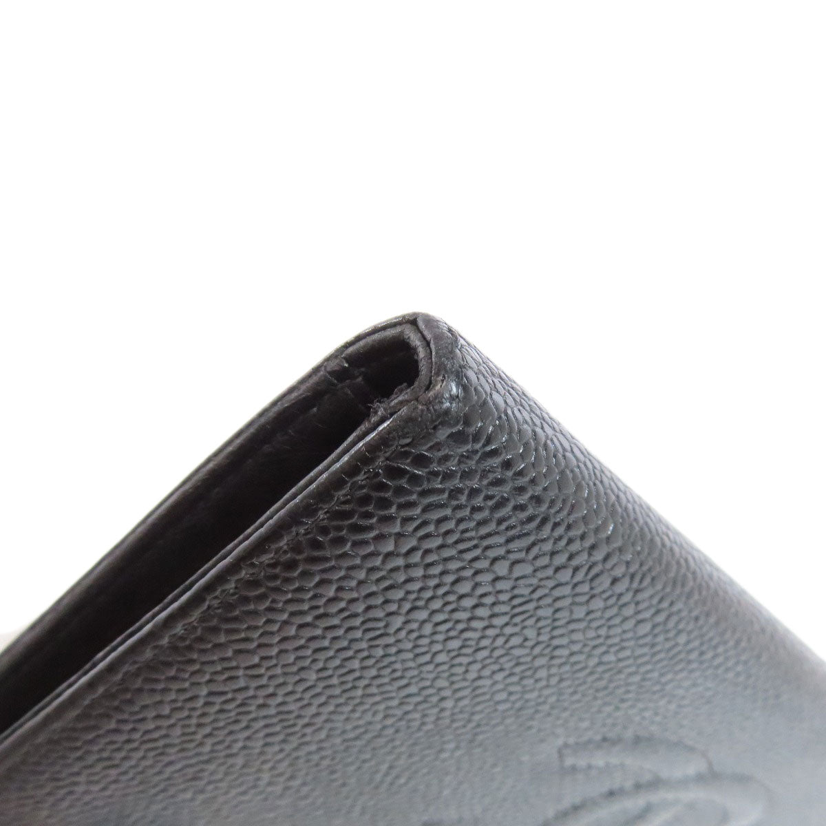 CHANEL Long Wallet Purse Grained Calfskin Skin black COCO Mark Gamaguchi Wallet Women Used Authentic