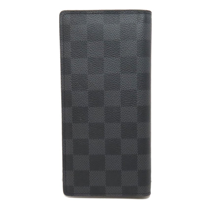 LOUIS VUITTON Long Wallet Purse N62665 Damier canvas gray Portefeuille Blaza mens Used Authentic