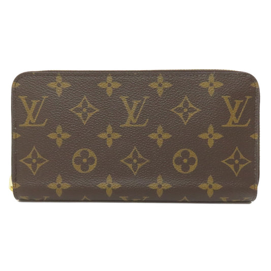 LOUIS VUITTON Long Wallet Purse M41894 Monogram canvas Brown Zippy wallet Women Used Authentic