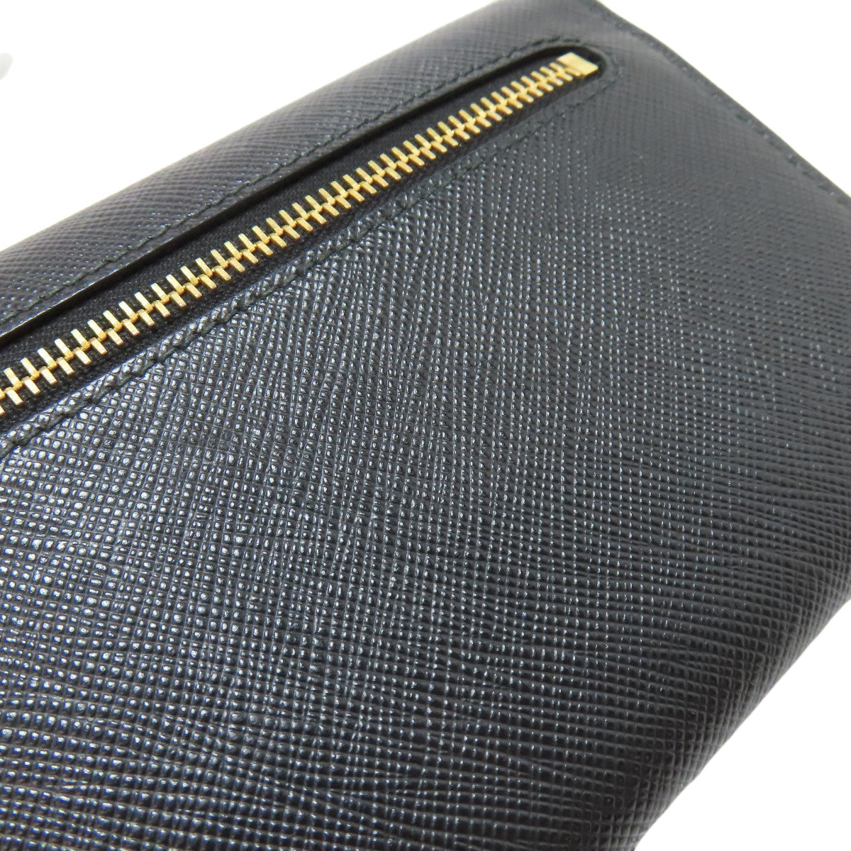 PRADA Long Wallet Purse leather black Safiano mens(Unisex) Used Authentic