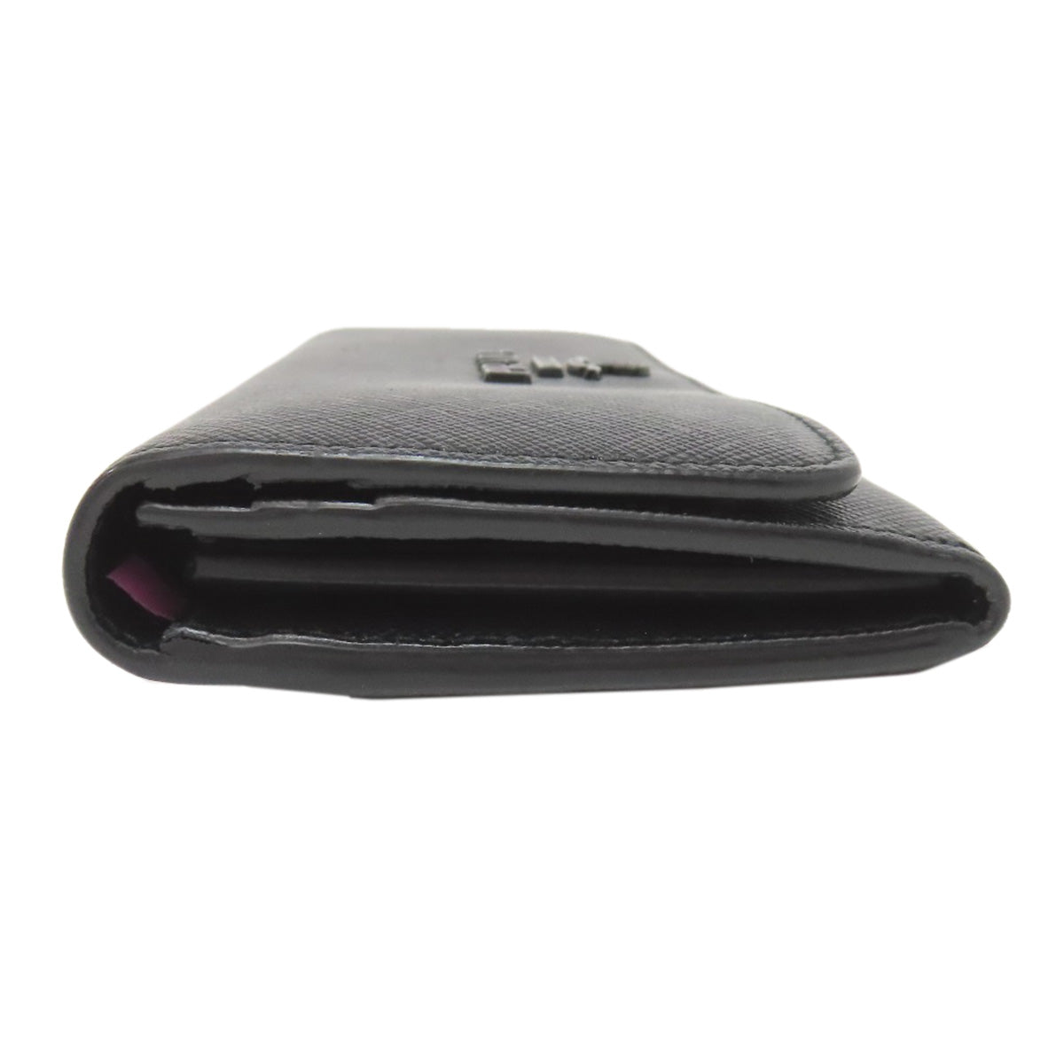 PRADA Long Wallet Purse leather black Safiano mens(Unisex) Used Authentic