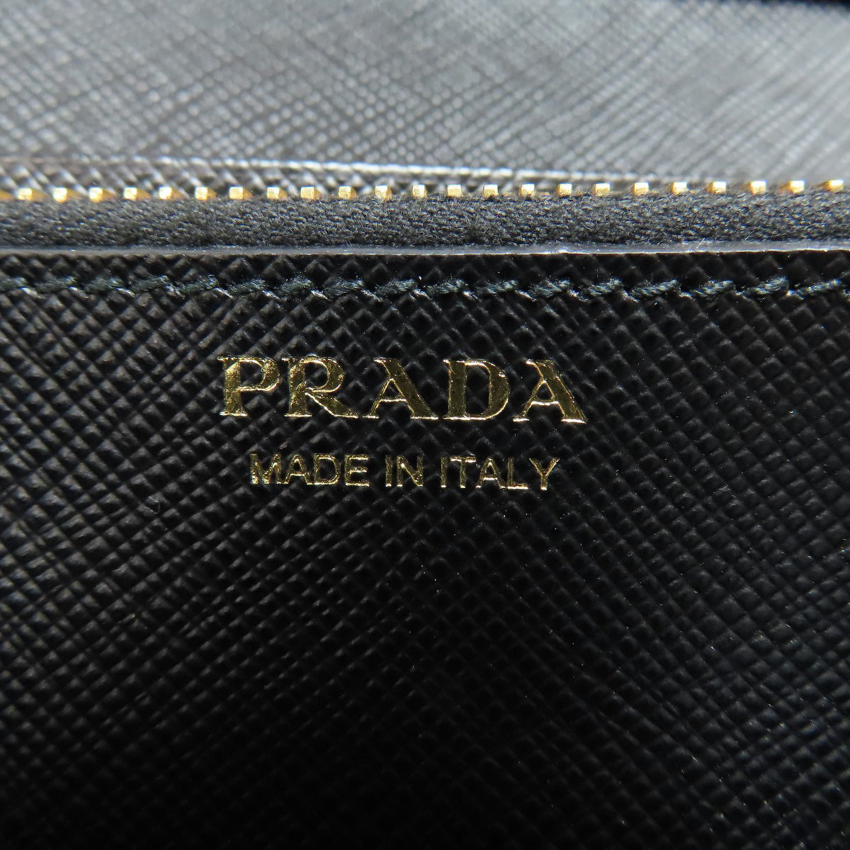 PRADA Long Wallet Purse leather black Safiano mens(Unisex) Used Authentic