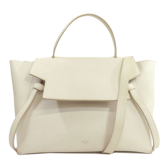 CELINE Handbag Calfskin white Belt bag 2WAY Women Used Authentic