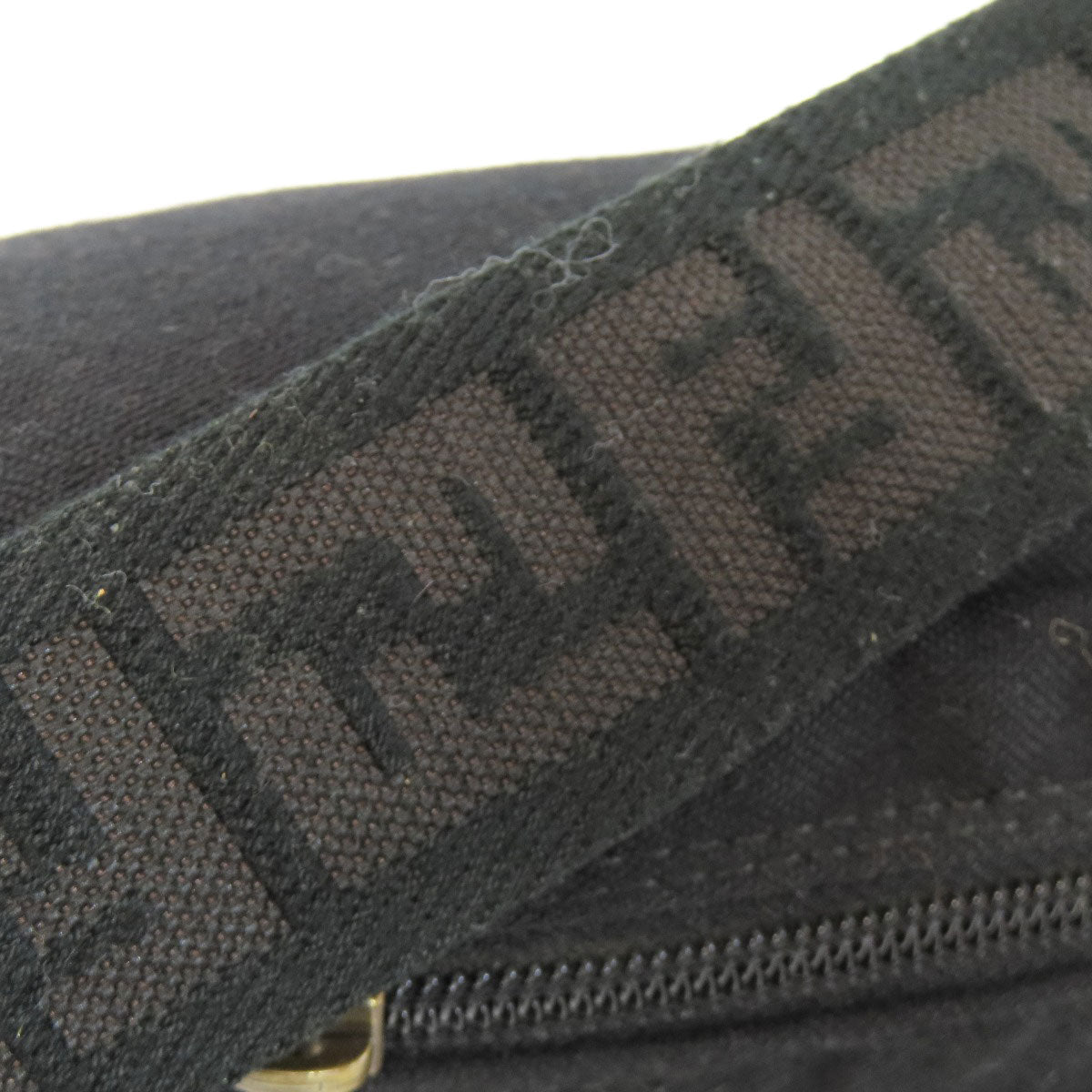 FENDI Sling bag canvas black logo Women Used Authentic