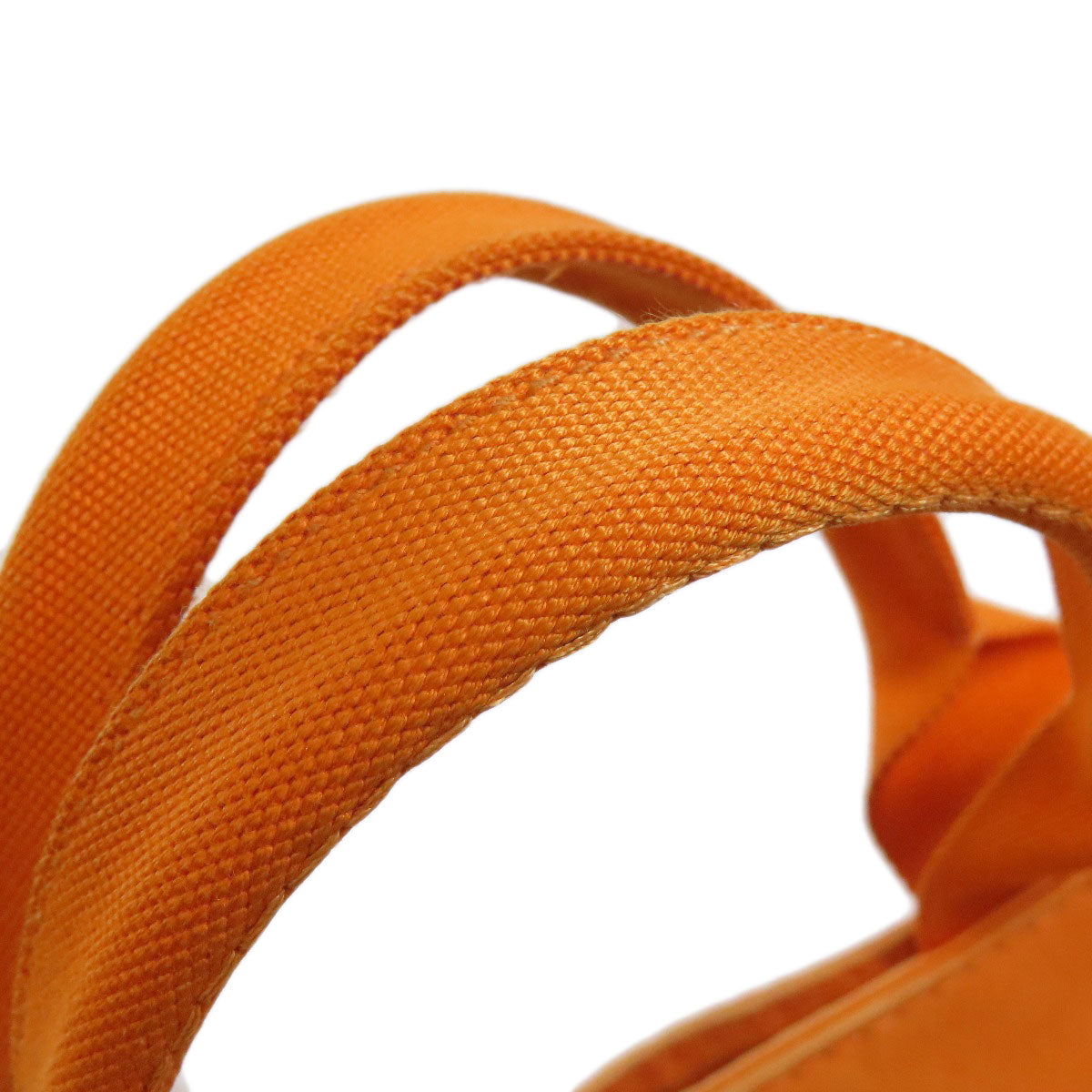 PRADA Handbag canvas Orange Canapa Women Used Authentic