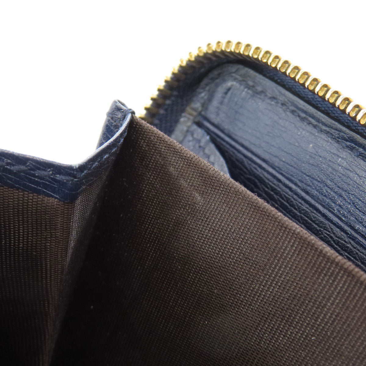 GUCCI Long Wallet Purse 309705 leather Navy Interlocking G Women Used Authentic