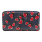 GUCCI Long Wallet Purse 309705 leather Navy Interlocking G Women Used Authentic