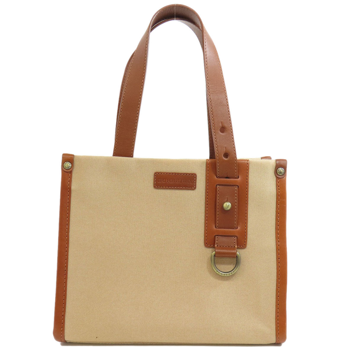 BURBERRY Tote Bag canvas Brown logo Women Used Authentic