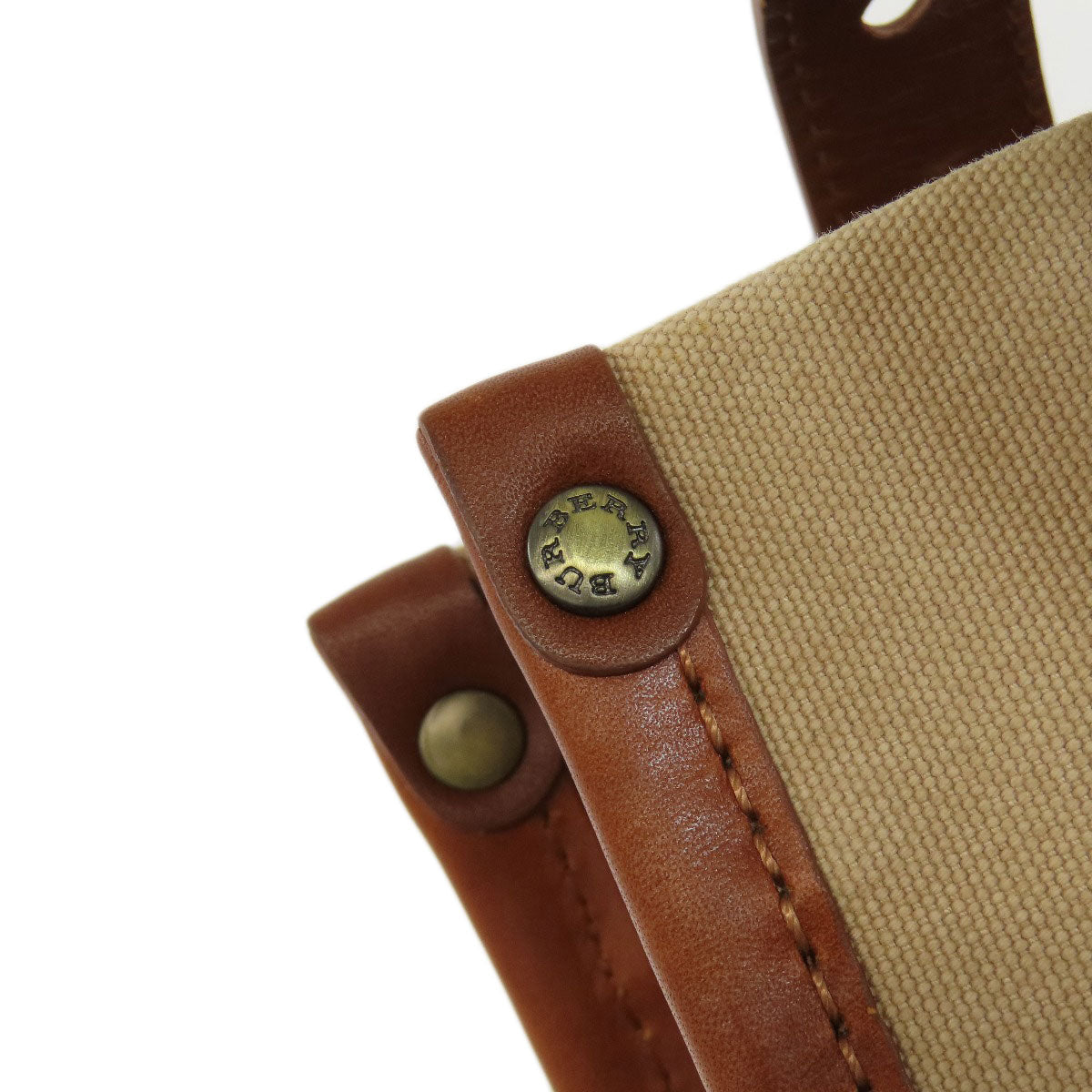 BURBERRY Tote Bag canvas Brown logo Women Used Authentic