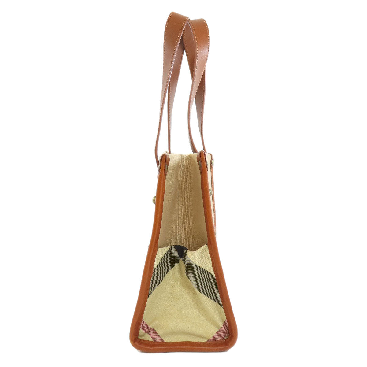 BURBERRY Tote Bag canvas Brown logo Women Used Authentic