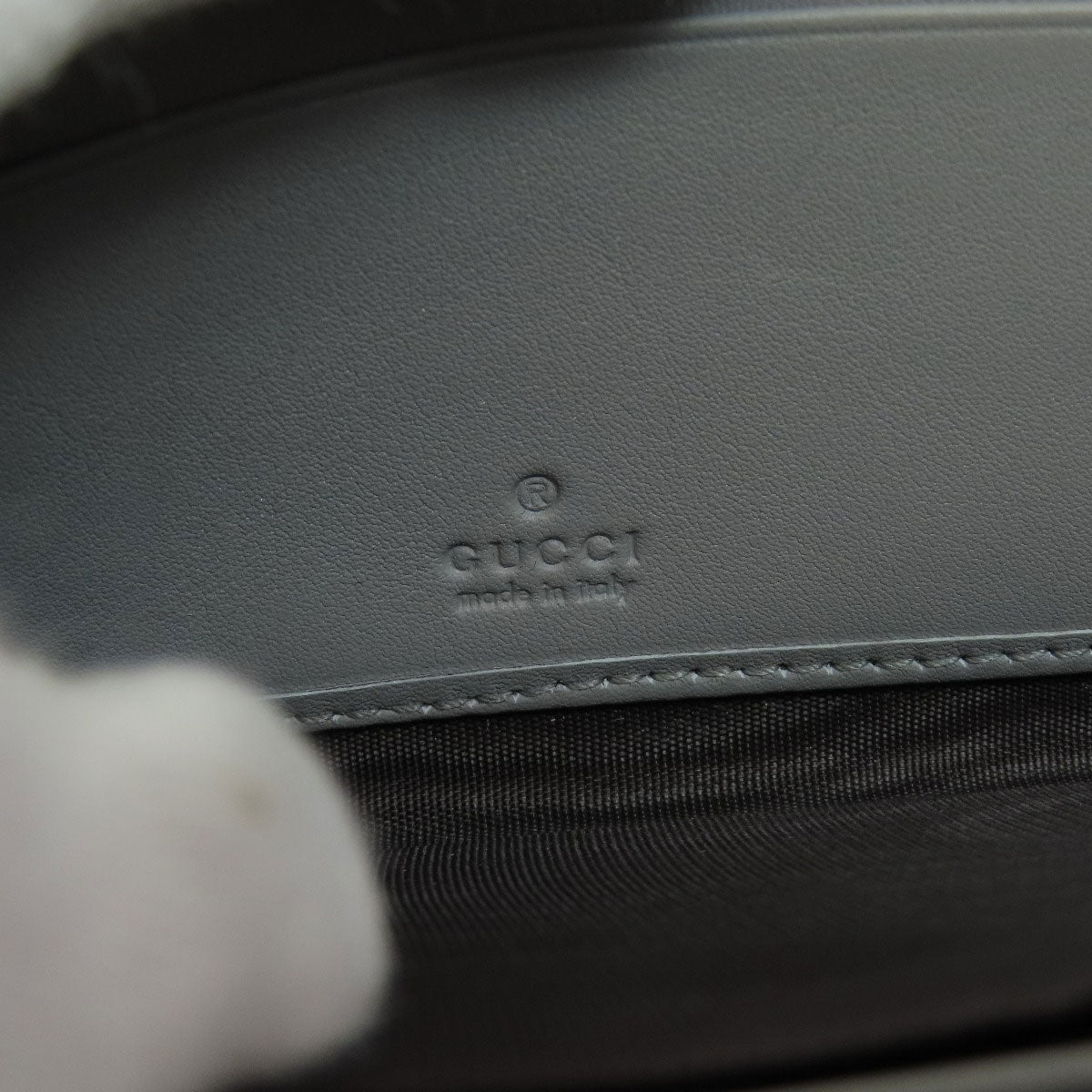 GUCCI Long Wallet Purse 453158 leather gray Bamboo Women Used Authentic