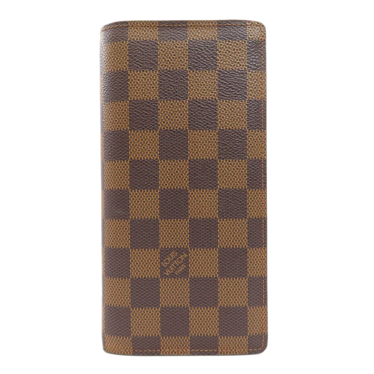 LOUIS VUITTON Long Wallet Purse N60017 Damier canvas Brown Portefeuille�EBrazza Former mens Used Authentic