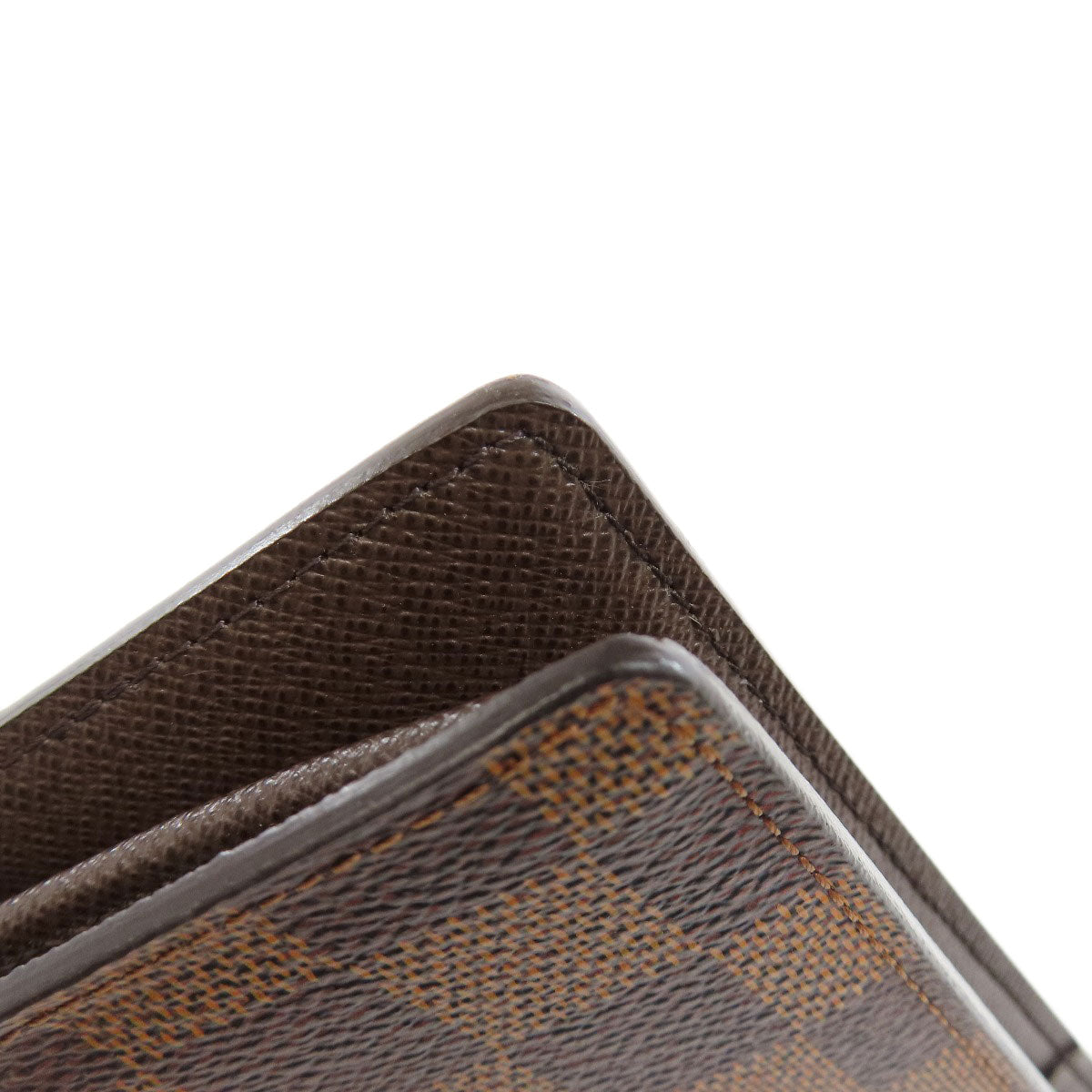 LOUIS VUITTON Long Wallet Purse N60017 Damier canvas Brown Portefeuille�EBrazza Former mens Used Authentic