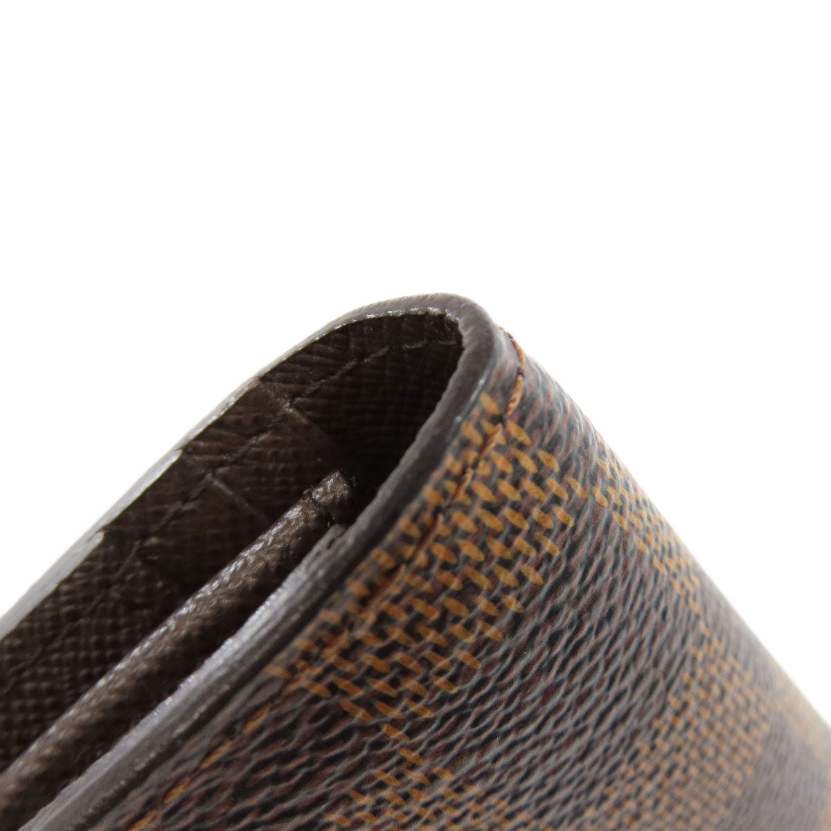 LOUIS VUITTON Long Wallet Purse N60017 Damier canvas Brown Portefeuille�EBrazza Former mens Used Authentic