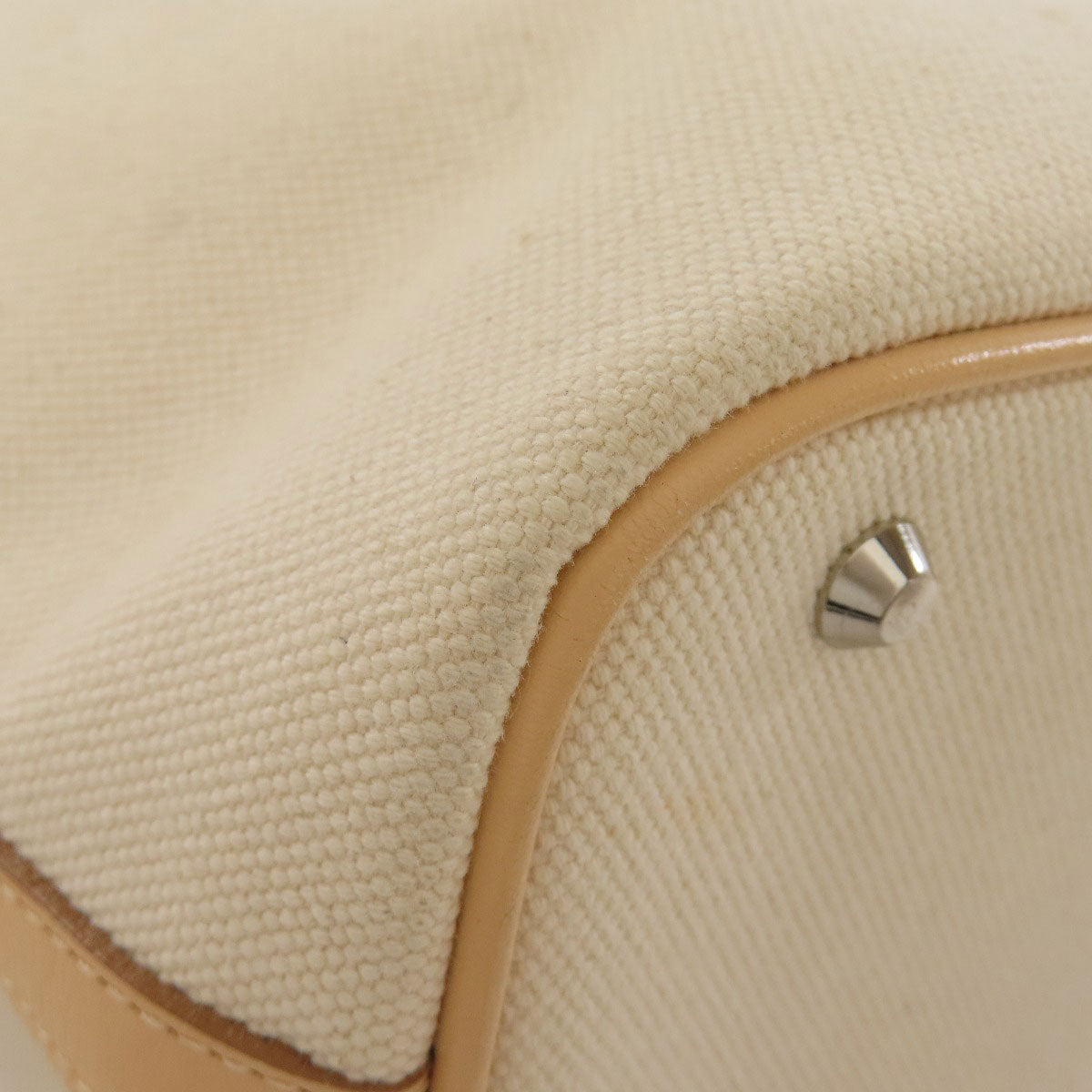 BURBERRY Tote Bag canvas beige logo Women Used Authentic