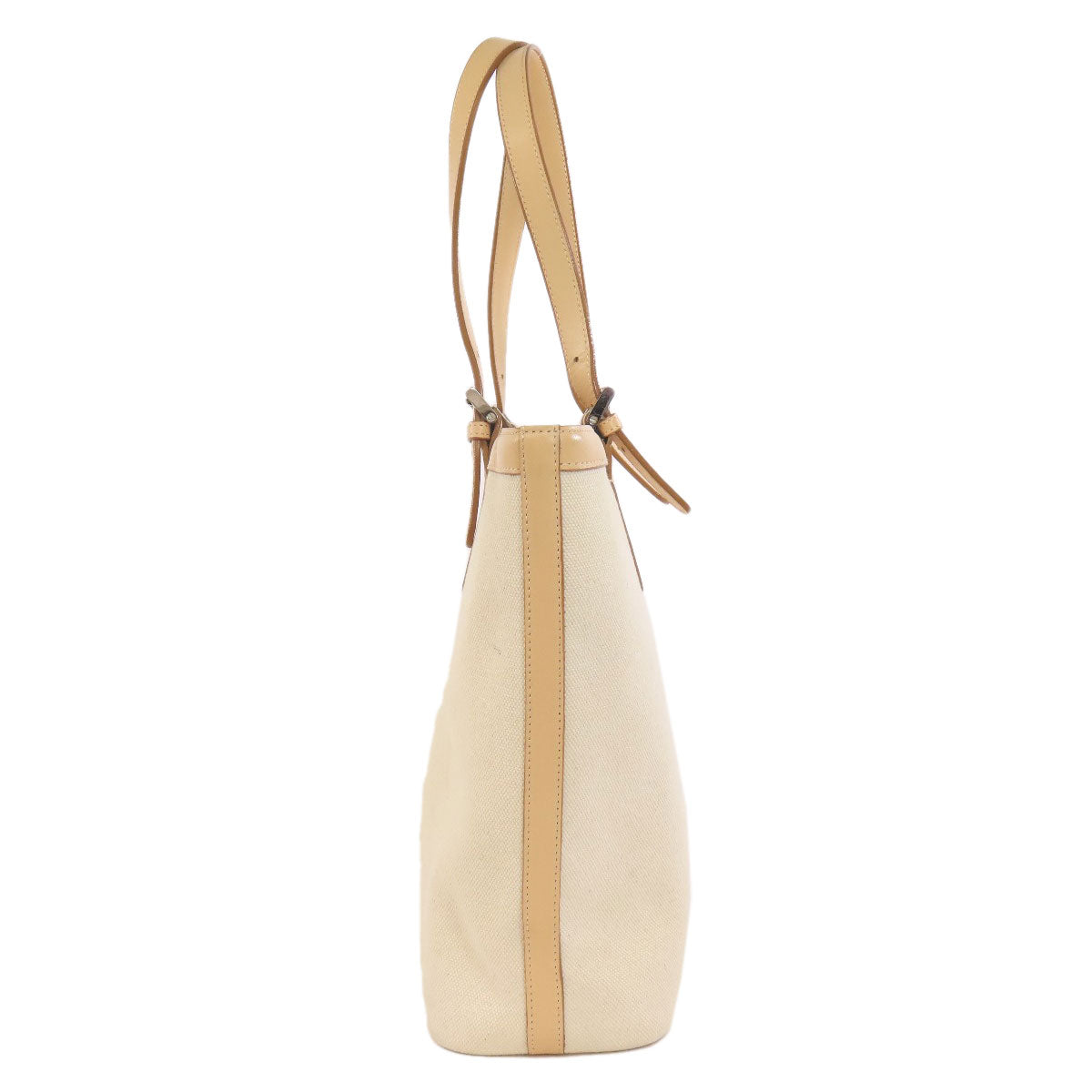 BURBERRY Tote Bag canvas beige logo Women Used Authentic