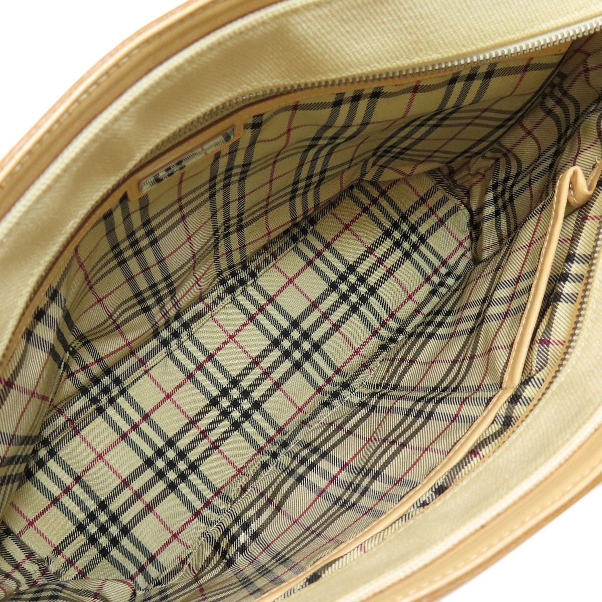 BURBERRY Tote Bag canvas beige logo Women Used Authentic