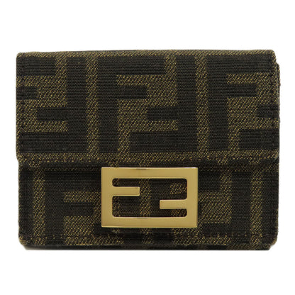 FENDI Bifold Wallet canvas Brown Zucca Pattern