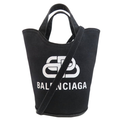 BALENCIAGA Handbag 619979 canvas black Basket 2WAY Women Used Authentic