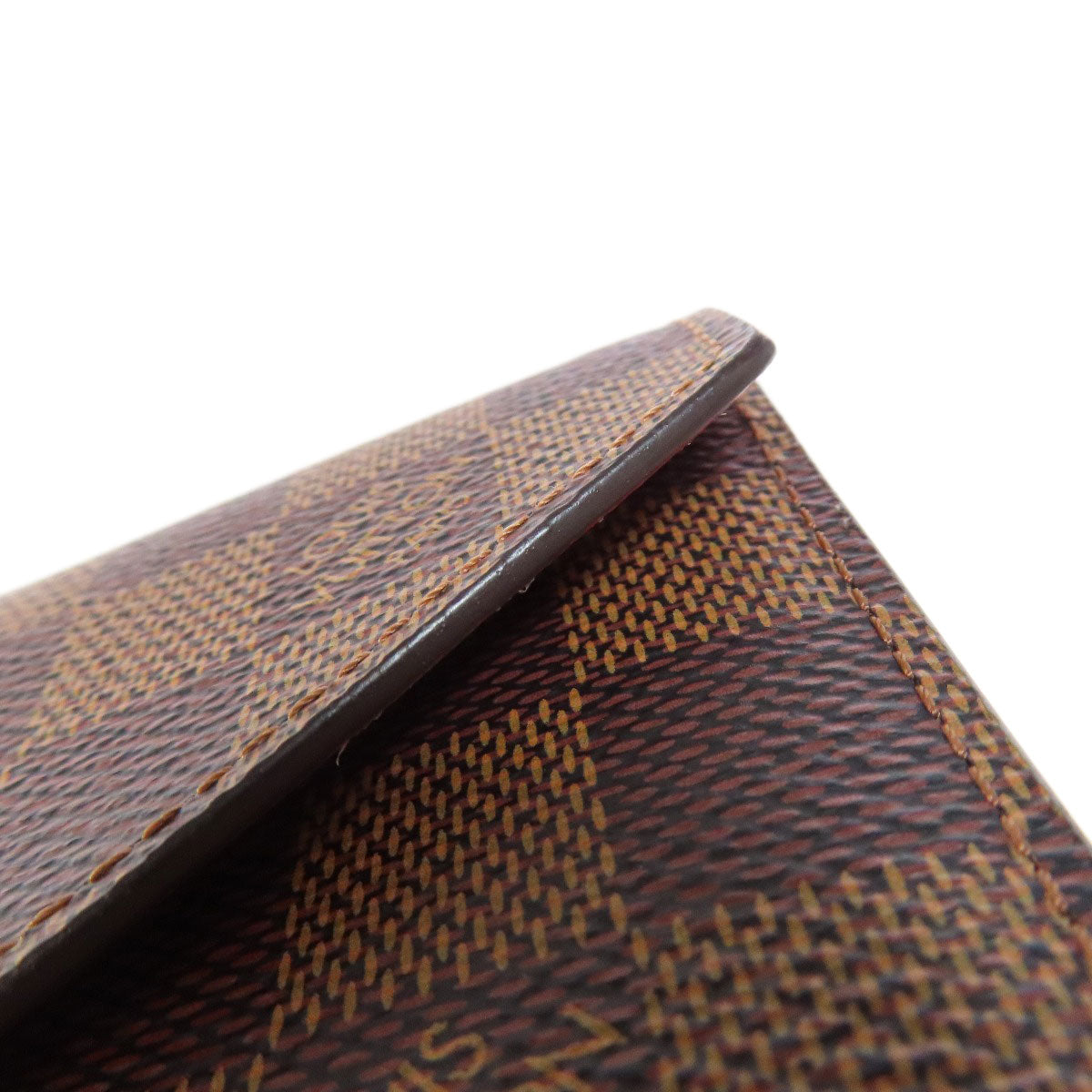 LOUIS VUITTON Bifold Wallet N41659 Damier canvas Brown Portefeuille Victorine Women Used Authentic