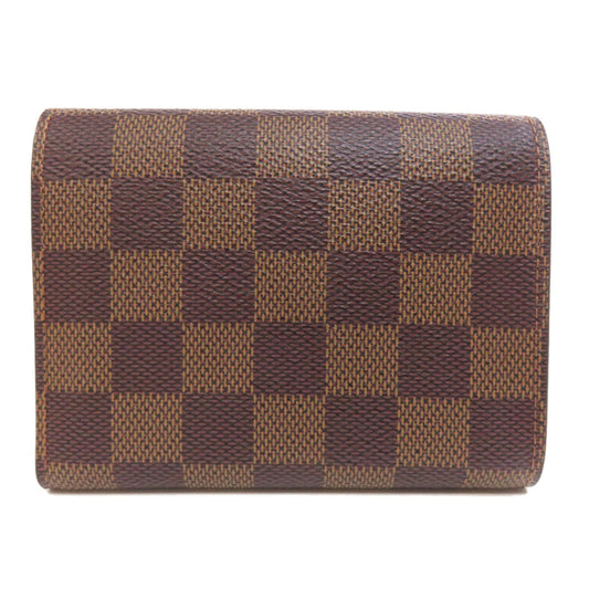 LOUIS VUITTON Bifold Wallet N41659 Damier canvas Brown Portefeuille Victorine Women Used Authentic