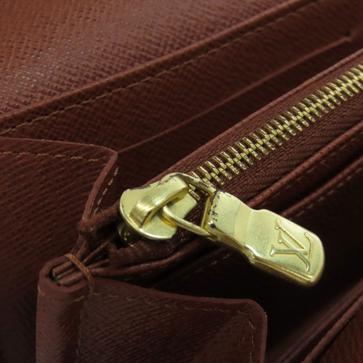 LOUIS VUITTON Long Wallet Purse M60531 Monogram canvas Brown Portefeuille Sara Women Used Authentic