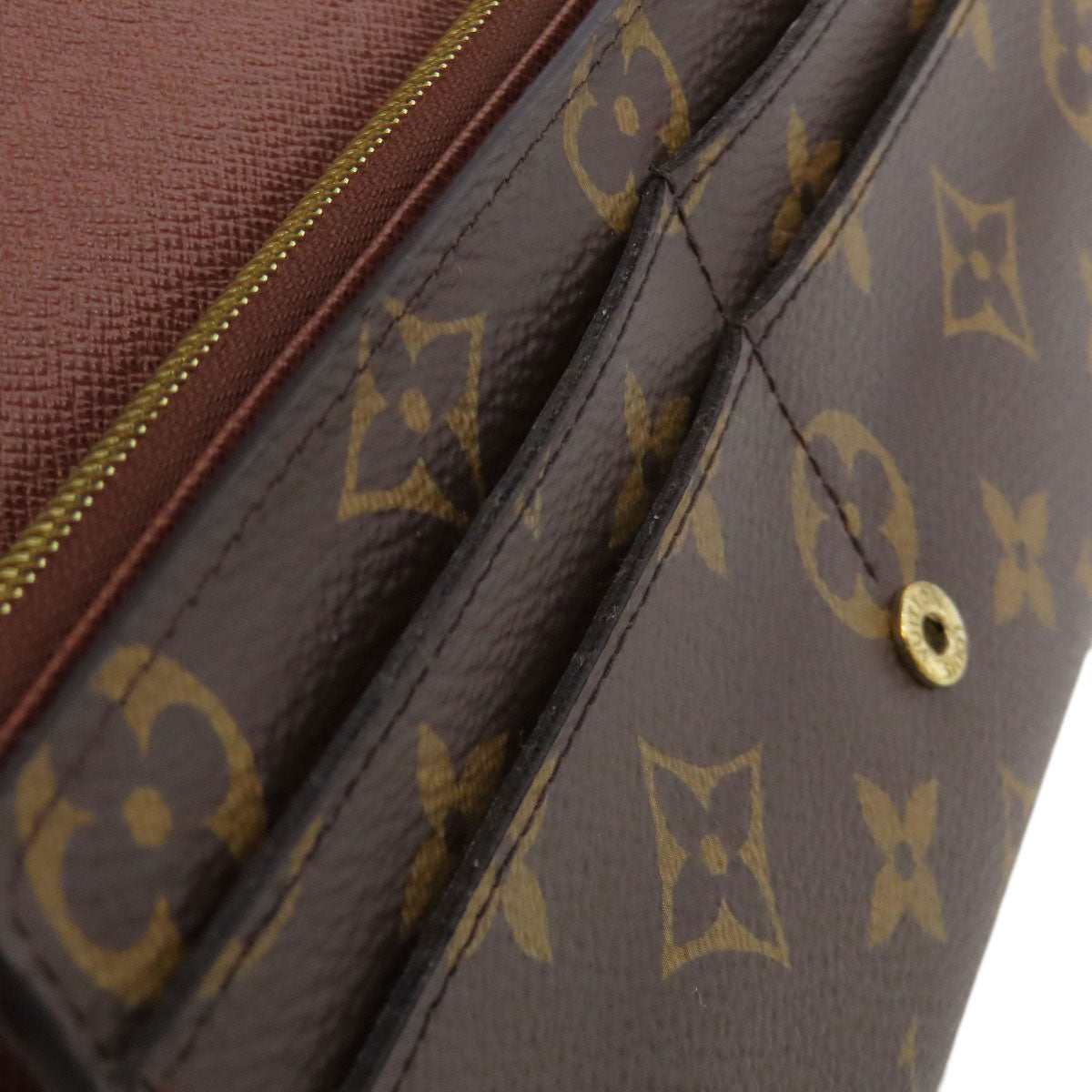 LOUIS VUITTON Long Wallet Purse M60531 Monogram canvas Brown Portefeuille Sara Women Used Authentic