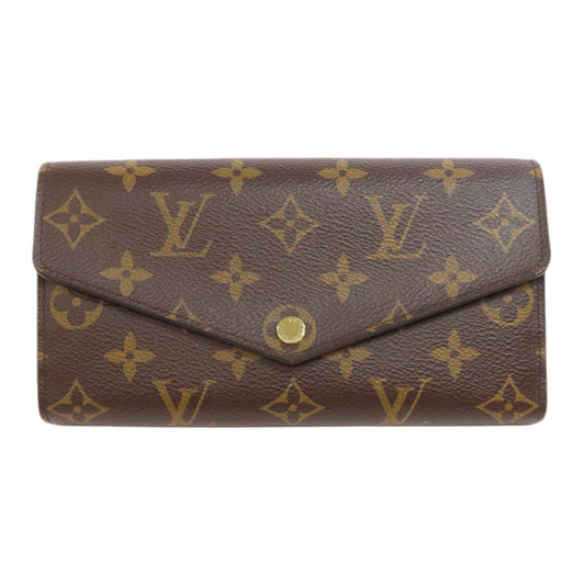 LOUIS VUITTON Long Wallet Purse M60531 Monogram canvas Brown Portefeuille Sara Women Used Authentic