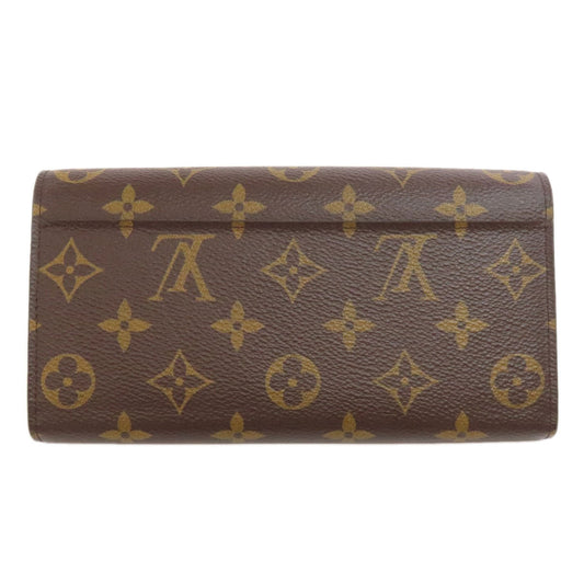 LOUIS VUITTON Long Wallet Purse M60531 Monogram canvas Brown Portefeuille Sara Women Used Authentic
