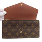 LOUIS VUITTON Long Wallet Purse M60531 Monogram canvas Brown Portefeuille Sara Women Used Authentic